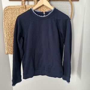 Jcrew Navy Long Sleeve Pullover Sweatshirt